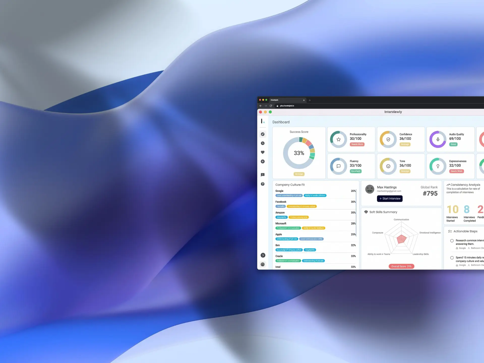 Interview simulator preview