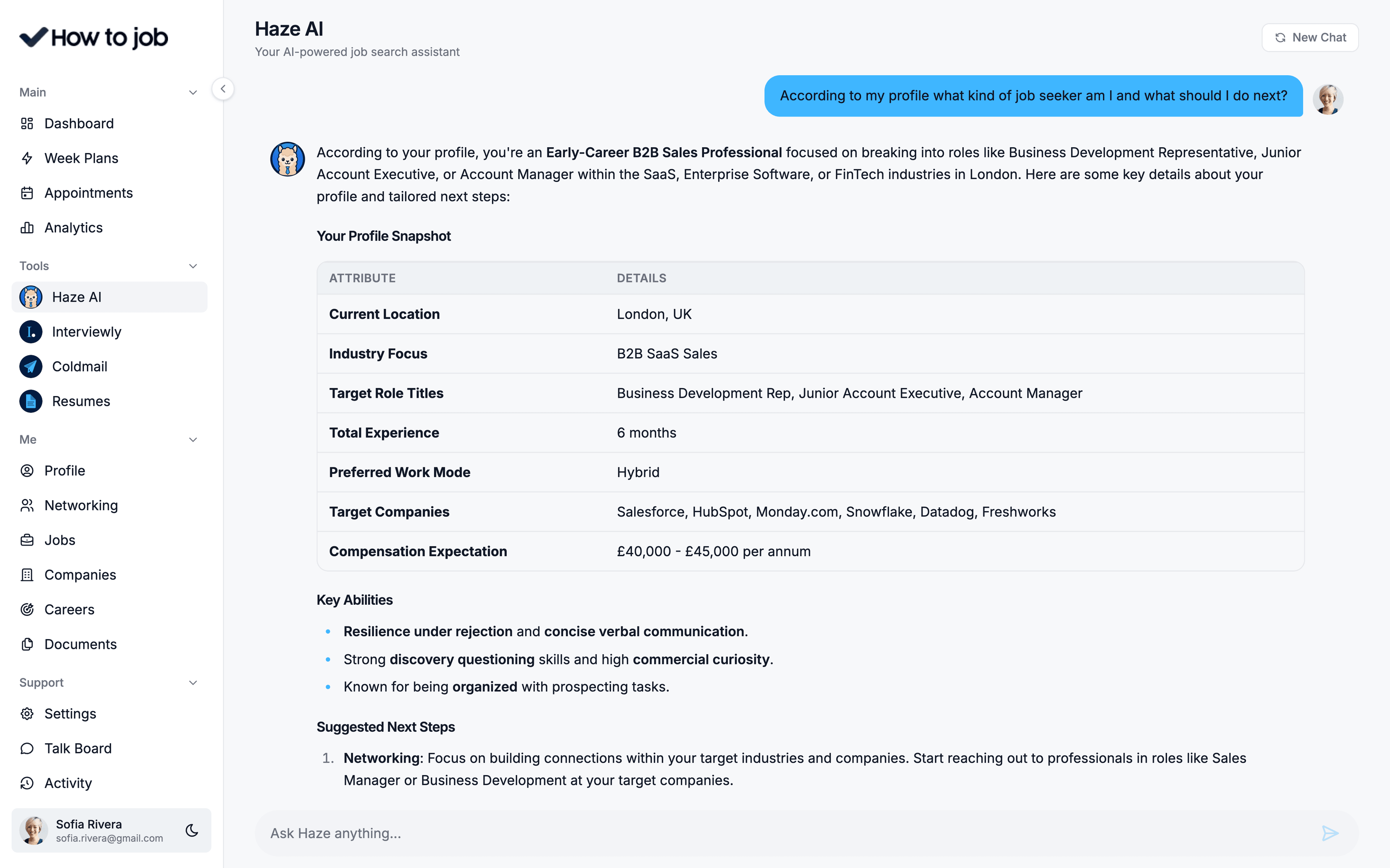 Haze AI personalised job search advisor